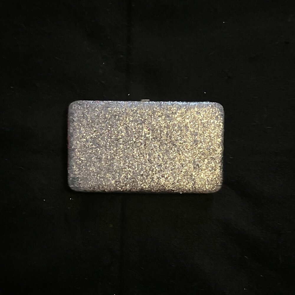 Silver Sparkly Evening Clutch Purse Wallet